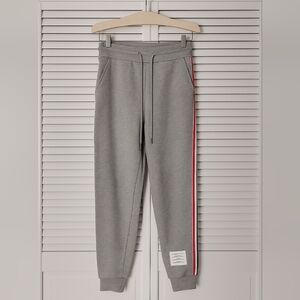 Thom Browne Gray Joggers with Red Accent